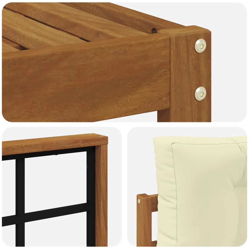 Set di divani da esterno con cuscino 6 pcs Naturale e Crema