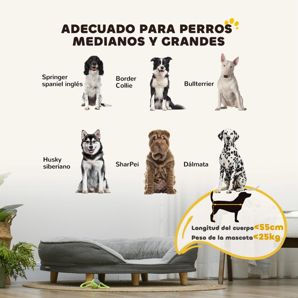 Divano per animali domestici ¨C zephmum ¨C Grigio 90x78x25 cm