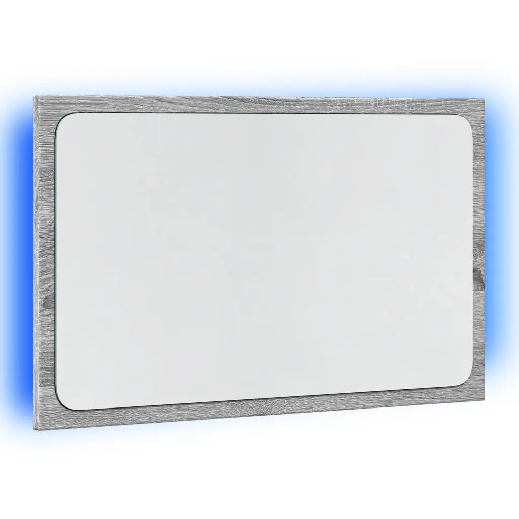 vidaXL Specchio da Bagno con LED Grigio Sonoma 60x8,5x38 cm Truciolato