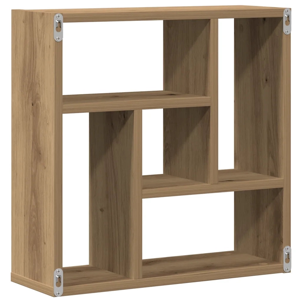 Scaffale a Parete Rovere Artigianale 45x16x45 cm in Truciolato