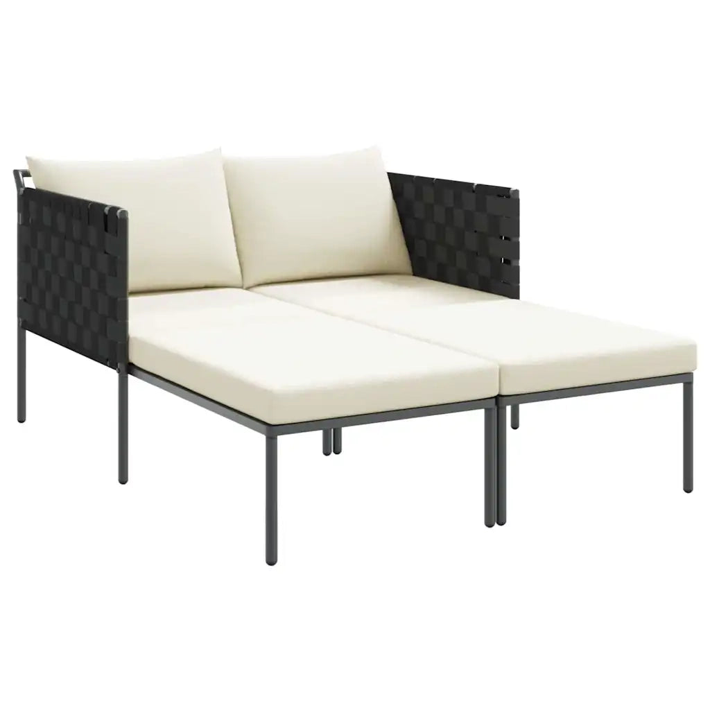 Lettino da Lettino sole | Sdraio da giardino | Lettino da sole con cuscino Antracite 153 x 115 x 69.5 cm