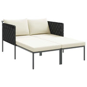 Lettino da Lettino sole | Sdraio da giardino | Lettino da sole con cuscino Antracite 153 x 115 x 69.5 cm
