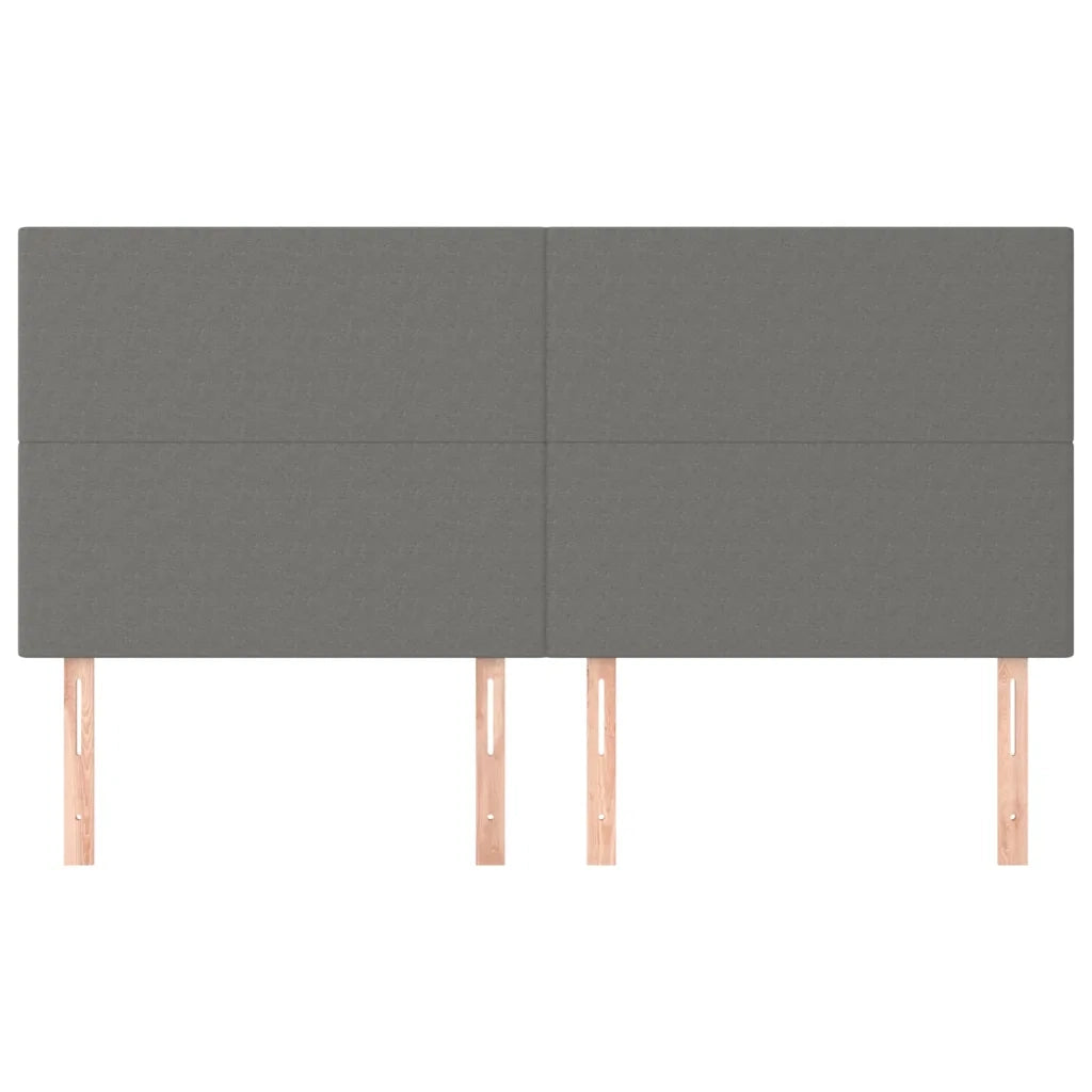 Testiera Grigio Scuro 200x5x118/128 cm Tessuto 3116075