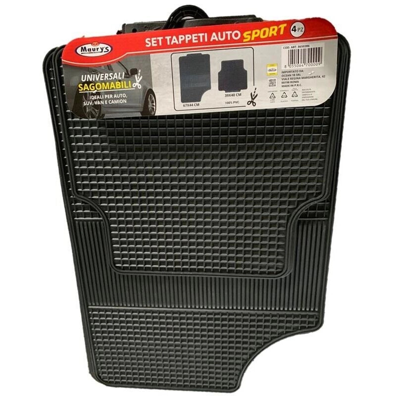 MAURY'S SET TAPPETI AUTO SPORT UNIVERSALI SAGOMABILI 4PZ IN P