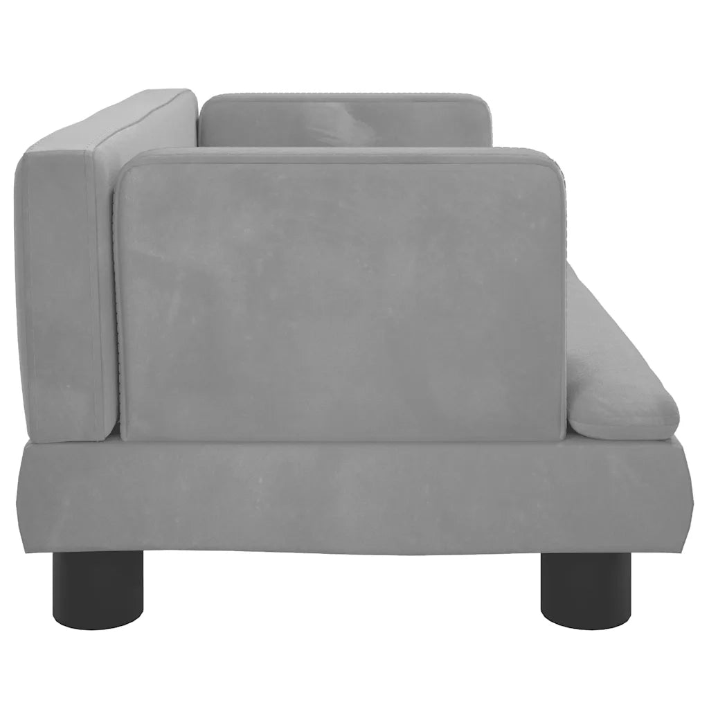 Divano per Bambini Grigio Chiaro 60x40x30 cm in Velluto 3196318