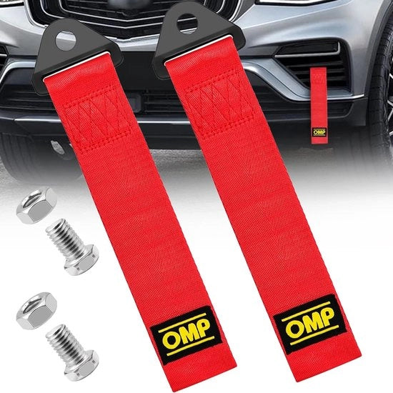 Cavo di trazione 2 pezzi - Poliestere resistente - Albero di trasmissione 2 ton - Per auto da corsa - Facile da installare - 260 mm di lunghezza