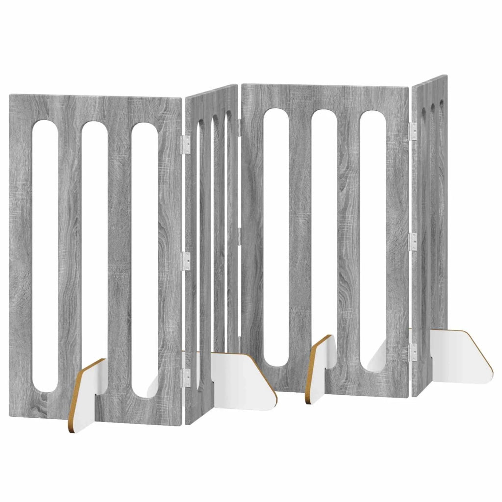 Recinto pieghevole per animali 4 pcs Sonoma grigia 8005984
