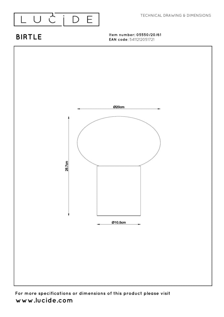 Lampada da tavolo BIRTLE 1xE27 legno chiaro vetro opale
