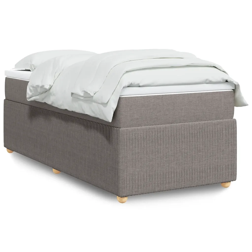 vidaXL Giroletto a Molle con Materasso Tortora 90x190 cm in Tessuto