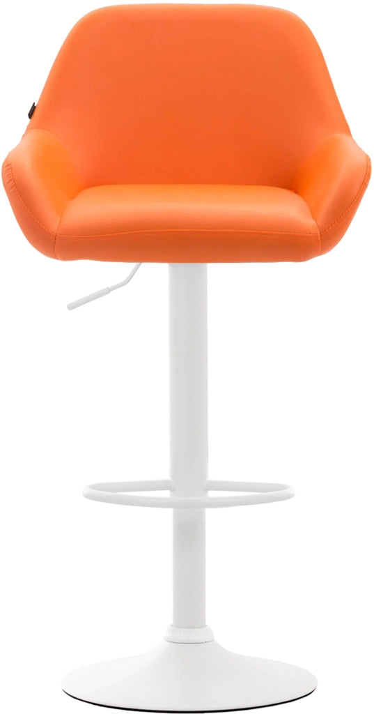 Set 2 Sgabelli Bar Braga In Similpelle arancione,bianco