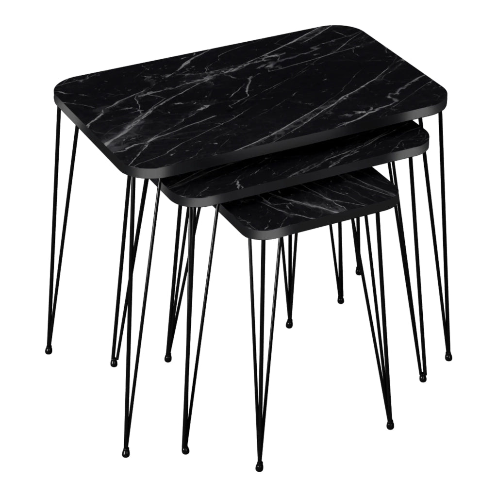 Set di 3 tavolini rettangolari impilabili in marmo nero 03_0008399