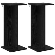Supporto per piante | Sostegno per piante 2 pz Rovere Nero 25 x 25,5 x 60,5 cm