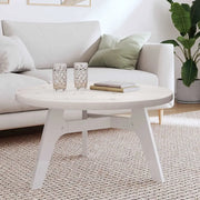 Piano Tavolo Rotondo Bianco Ø80x3 cm in Legno Massello di Pino 833671