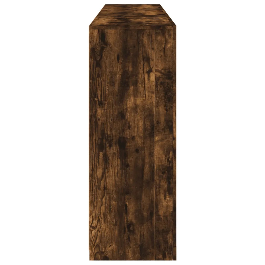 Credenza con Luci LED-Buffet-Armadio da cucina Rovere Fumo 162x37x100 cm 929536