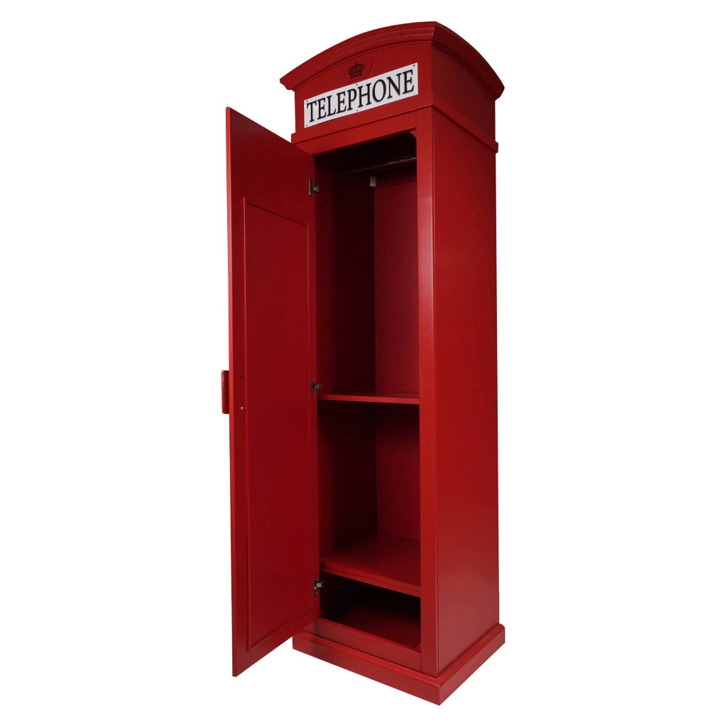 Pachino, Armadio Multiuso 1 Anta 2 Ripiani, 68x215h cm Rosso