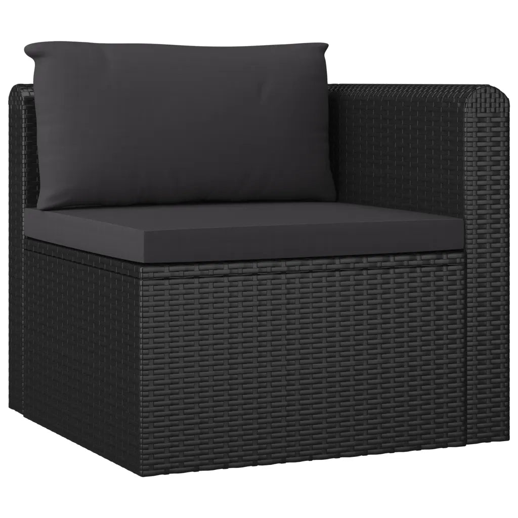 Set Divani da Giardino 7 pz con Cuscini in Polyrattan Nero cod mxl 44670