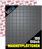 Tavole magnetiche autoadesive con adesivo 3M - 100 magneti adesivi per frigorifero, lavagna, ufficio, 10x10mm