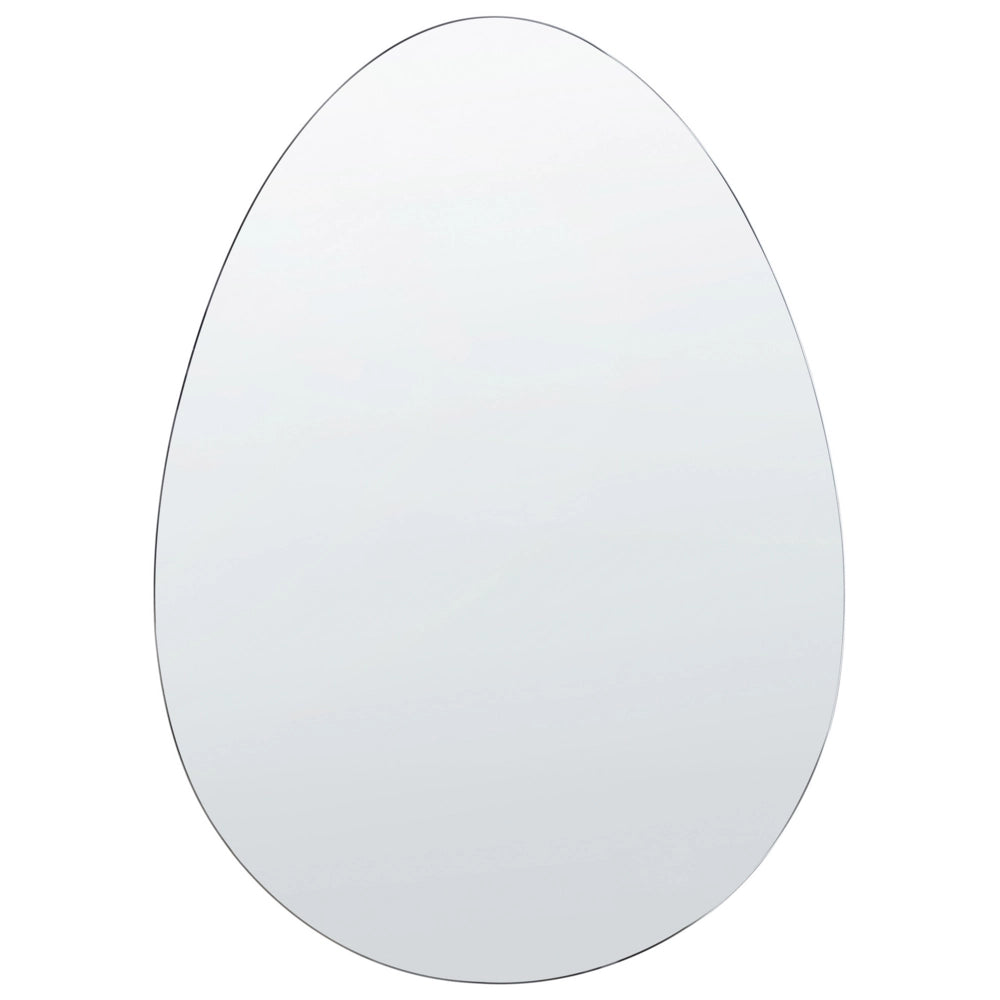 Specchio da parete in vetro argento 50 x 70 forma ovale da appendere senza cornice design moderno