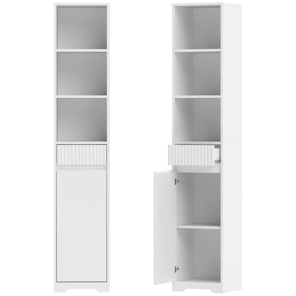 Mobile da Bagno Alto, Mobile Autoportante con Ripiano Regolabile
