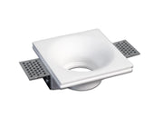Portafaretto da incasso quadrato in gesso a scomparsa, compatibile con faretti GU10, senza vetro, foro incasso Ø105mm, design moderno per cartongesso