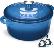 Pentola in ghisa - 26 cm - Adatta per forno - Blu - Ghisa