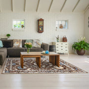 Latadami, Tappeto Punti 640.000 m2 Altezza Pelo 6 mm 100% Polipropilene, 190x133 cm Marrone