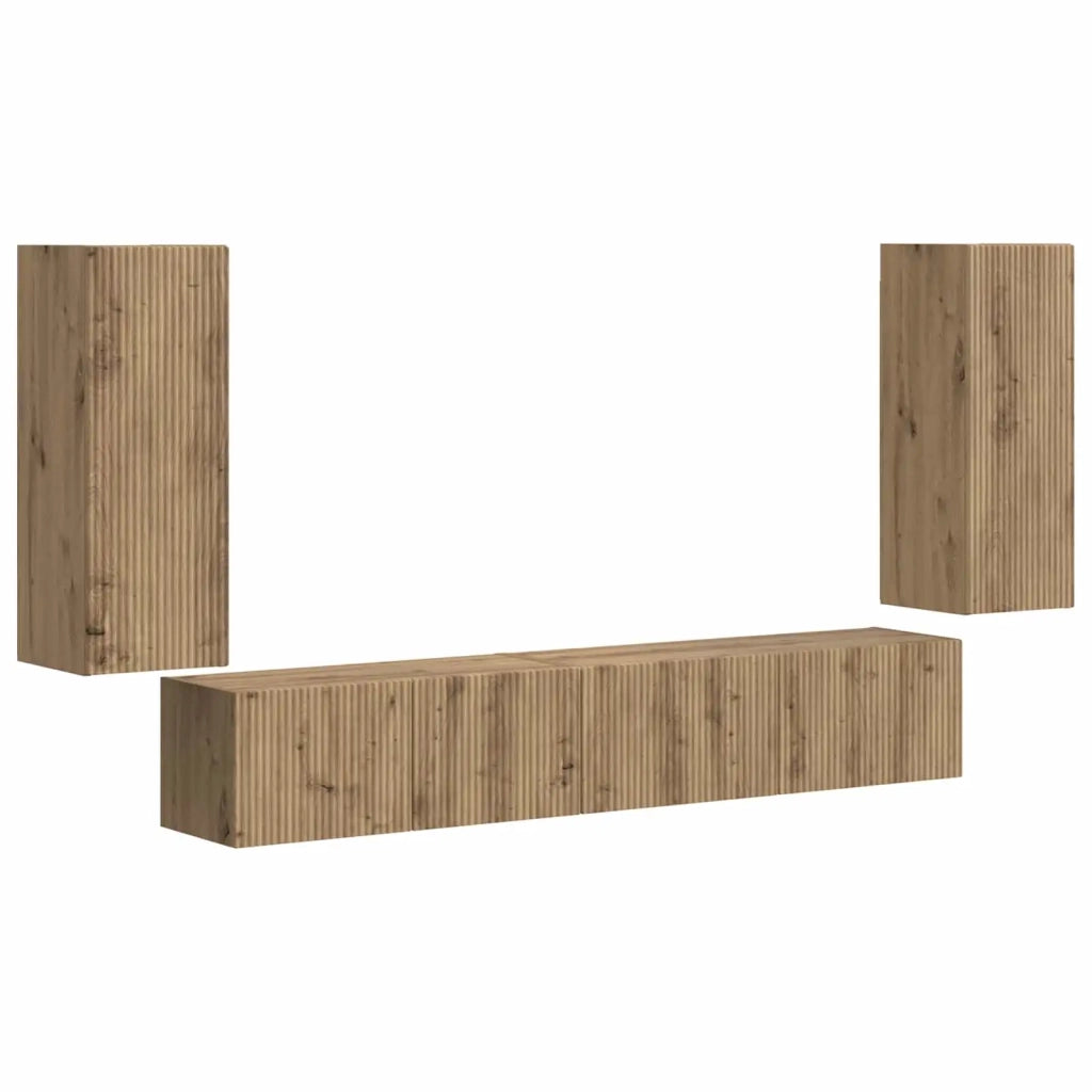 Set mobile TV 4 pcs Rovere artigianale Legno multistrato 3409167