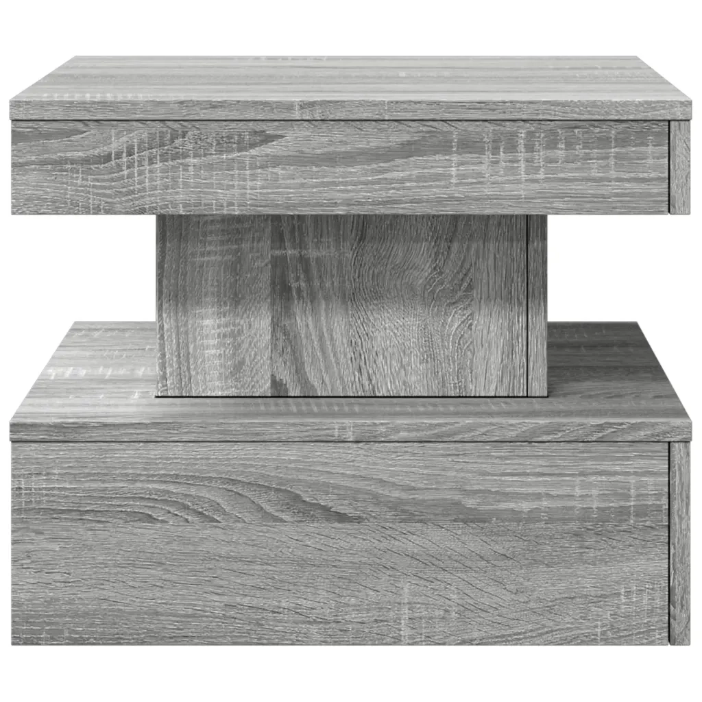 Tavolino da salotto | Tavolino da caff¨¨ | Tavolino da Soggiorno con Luci LED Grigio Sonoma 50x50x40 cm