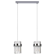 Lampada a sospensione Vetro cromata 40cm vetro 2xE14