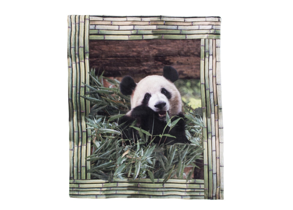 Plaid Coperta Divano Stampa Digitale Retro Agnellato Pelliccia Vari Disegni - 130x160 - Panda