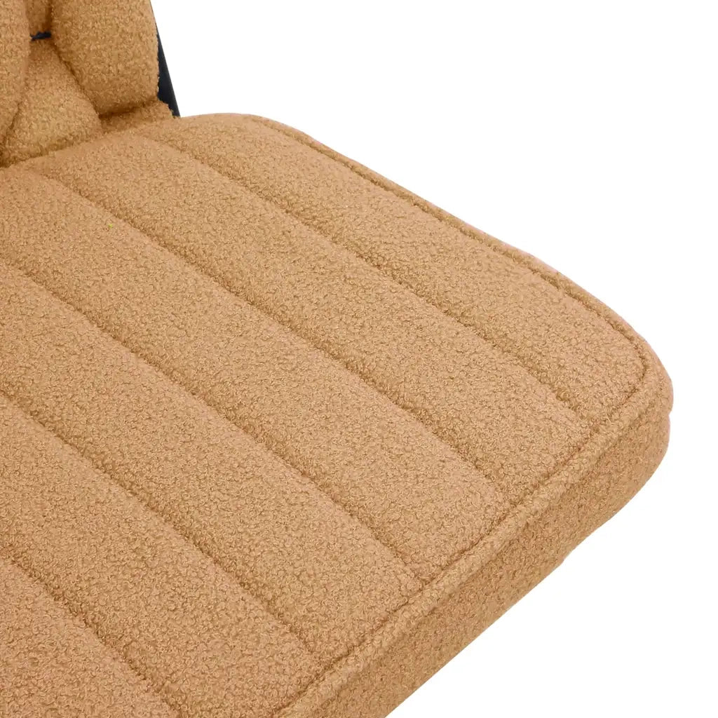 Sedia da Ufficio Girevole in Tessuto Riccio Beige Effetto Lana 4105400