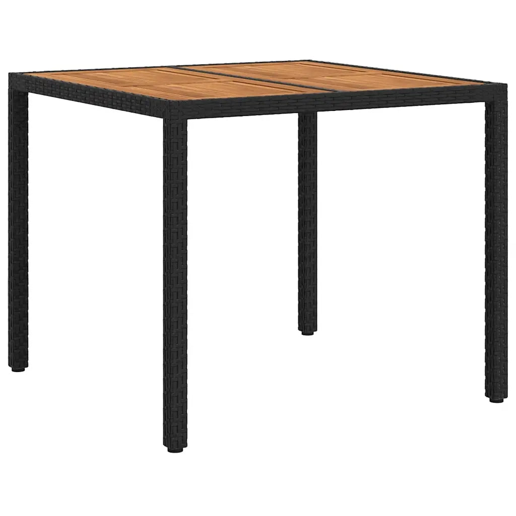 Tavolo da Giardino Nero 90 x 90 x 75 cm polyrattan