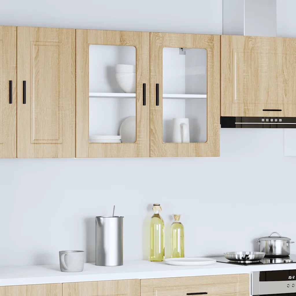 Pensile da Cucina | Mobile da Cucina con Porta in Vetro Porto Rovere Sonoma