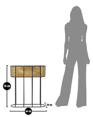 Porta Vasi Oval 60x20x70 cm in Ferro