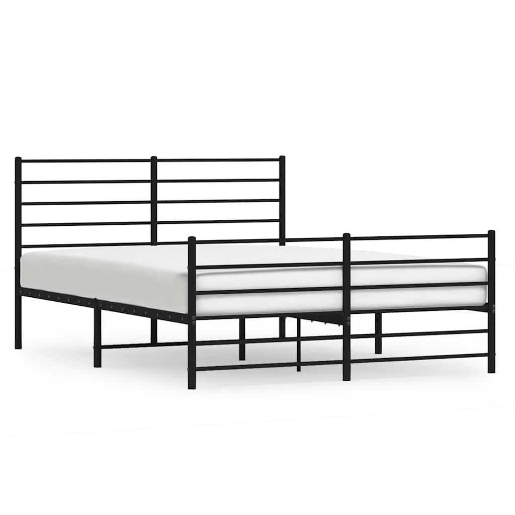 Giroletto con Testiera e Pediera Metallo Nero 140x190 cmcod mxl 97306