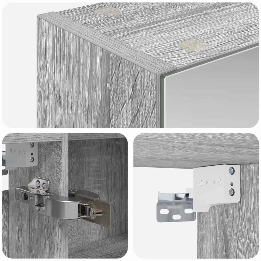 Mobiletto per specchio da bagno con lo scaffale Grigio Sonoma 889124