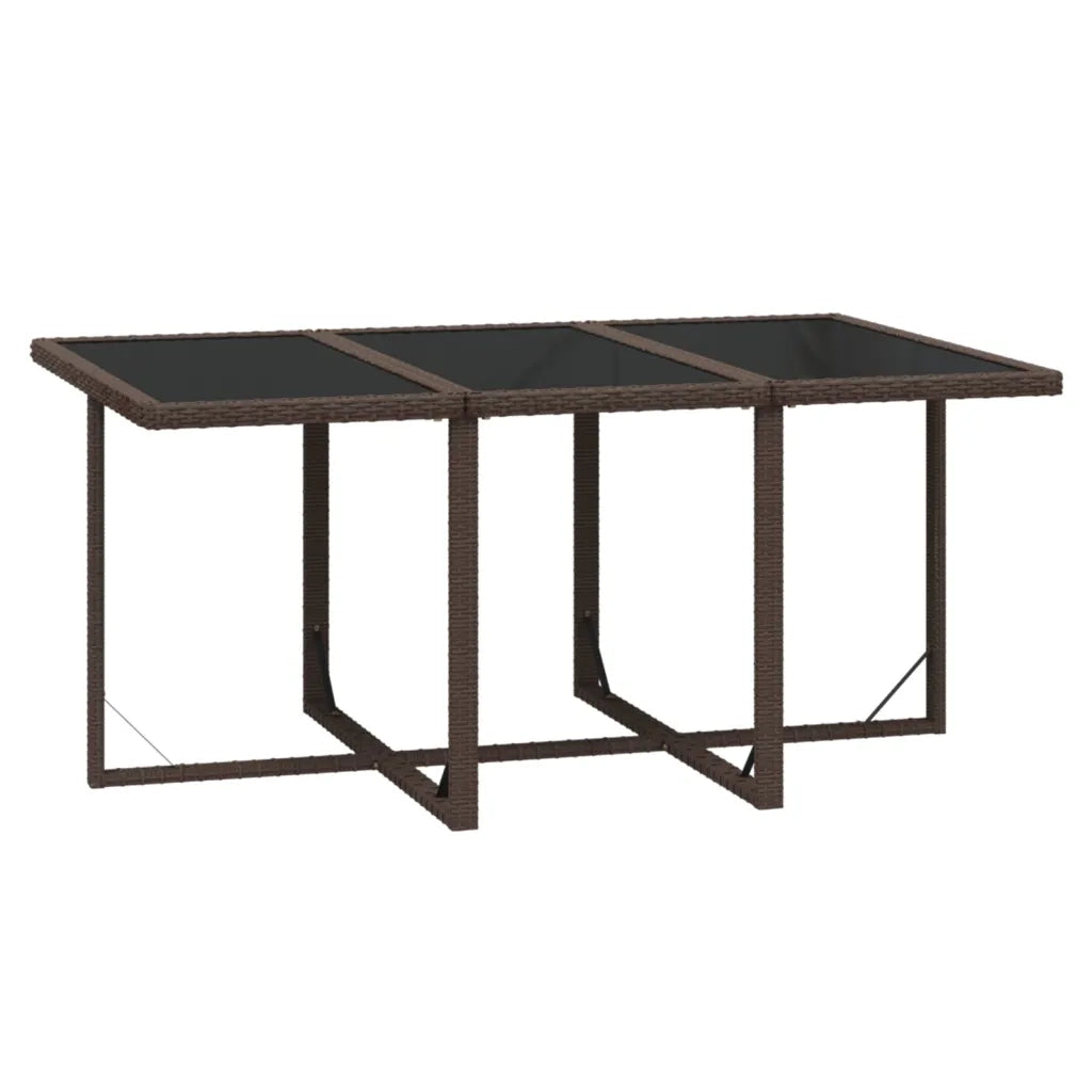 Set da Pranzo per Giardino 11 pz con Cuscini Polyrattan Marrone cod mxl 38878