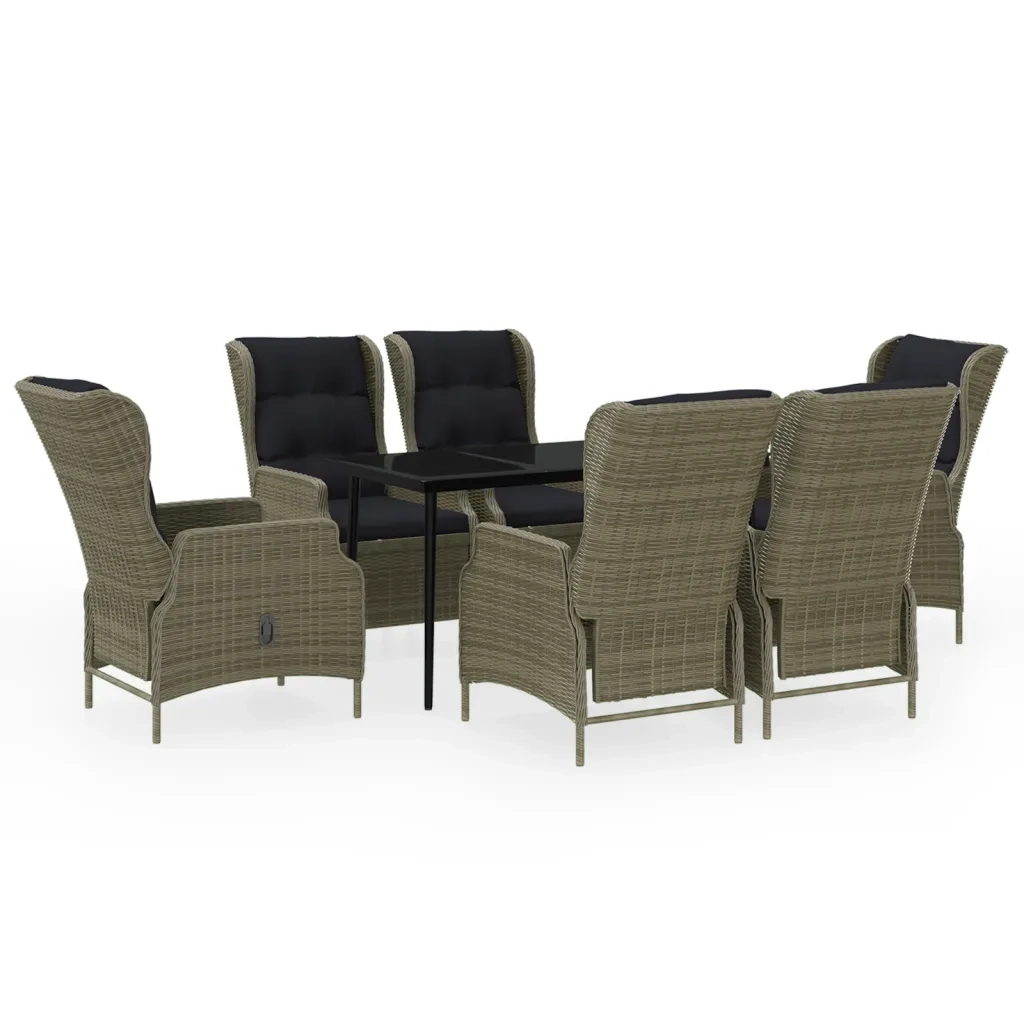 Set Mobili da Pranzo per Giardino 7 pz Marrone cod mxl 42164