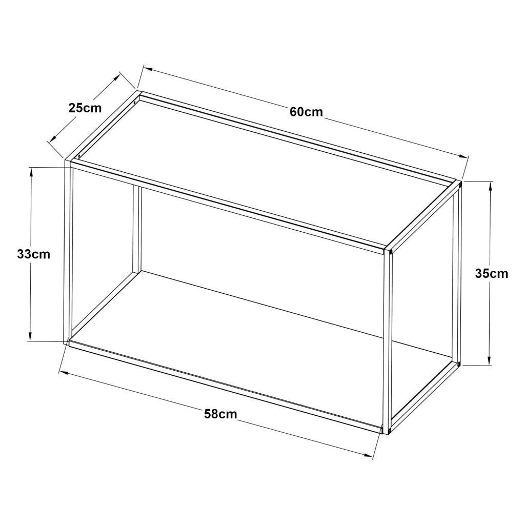 Mensola da Parete Notodden Telaio Rettangolare 60 x 25 x 35 cm Acciaio Nero [en.casa]