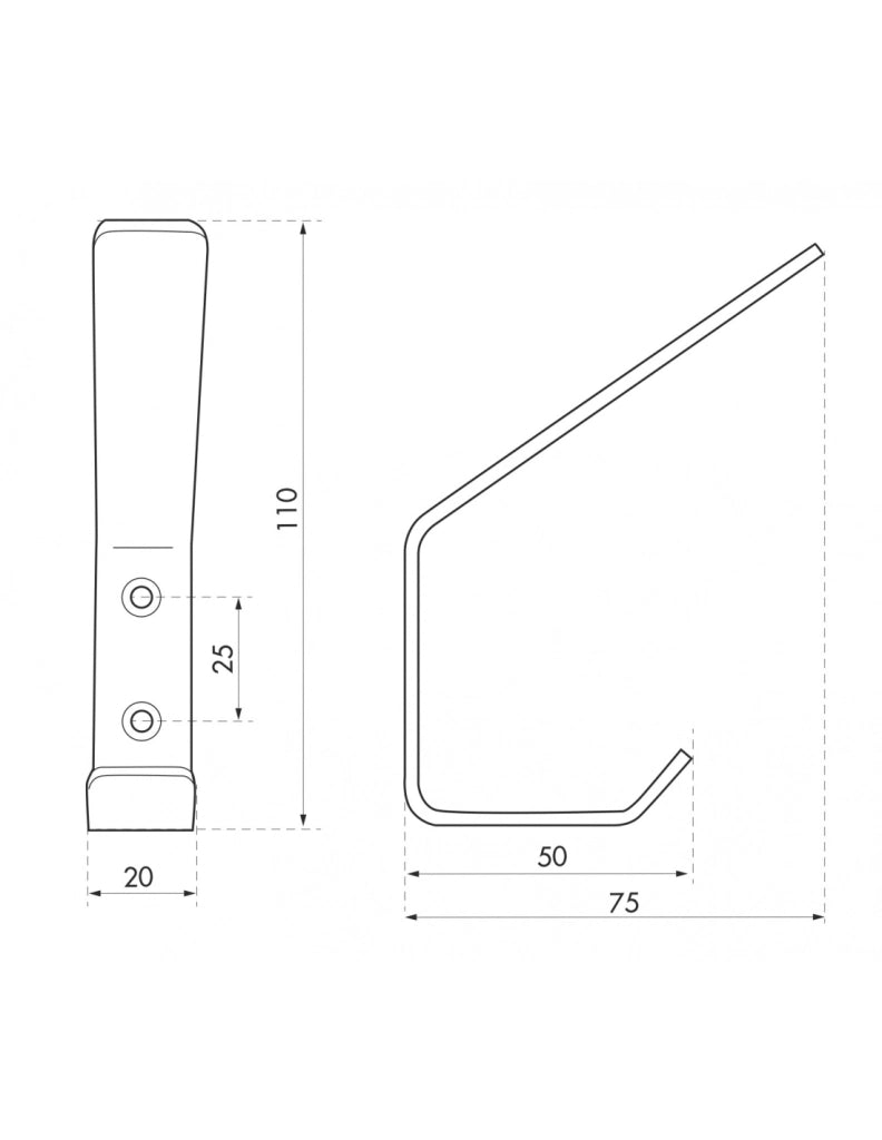 Gancio appendiabiti in acciaio inox, 18 mm – THIRARD