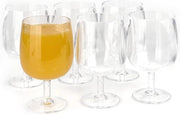 Set di bicchieri di plastica acrilica inaccettabile per vino e acqua da 12 oz, set da 6, stivellabile, trasparente