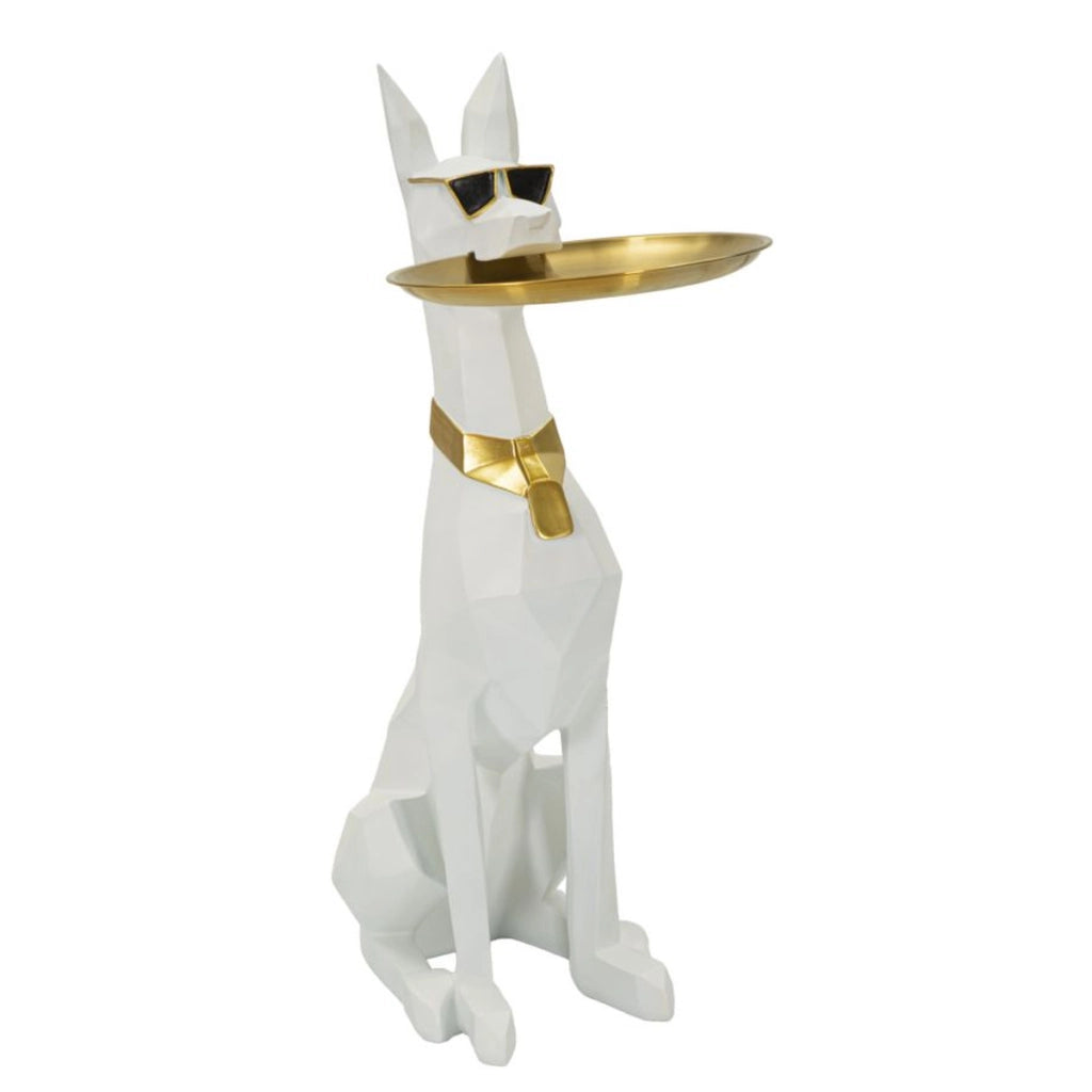 Vassoio Cane 16, Bianco, Poliresina, 27x51x74 cm