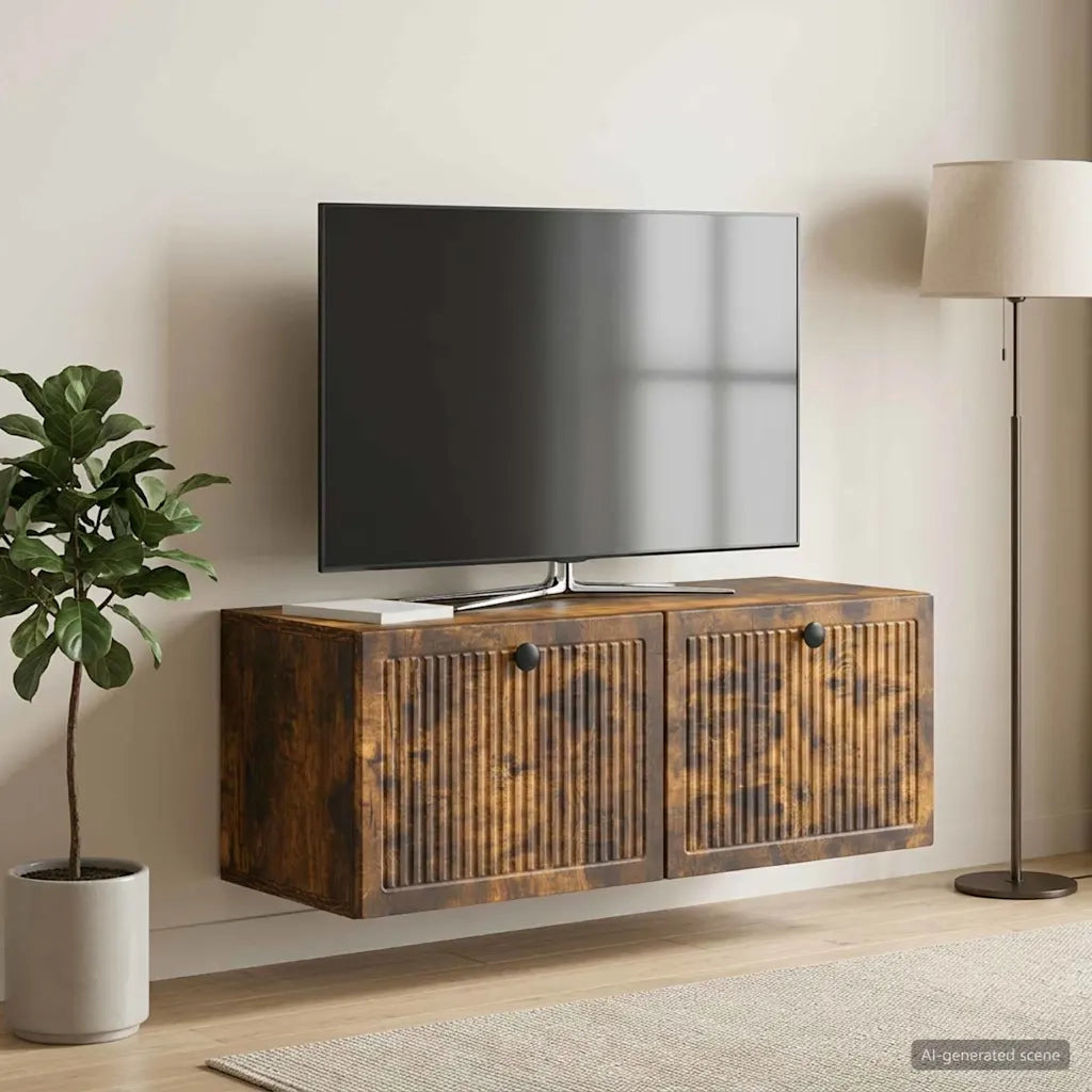 Mobile Porta TV da Muro Rovere Fumo 78,5 x 31 x 30 cm 898040