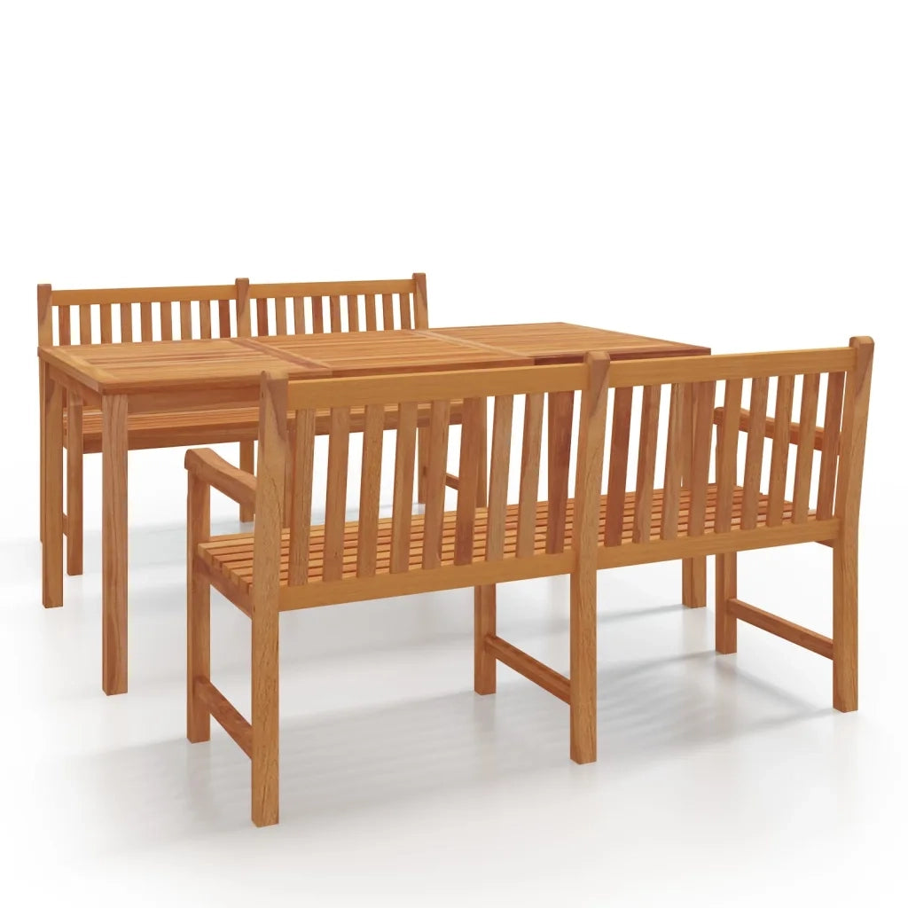 Set da Pranzo per Giardino 3 pz in Legno Massello di Teak cod mxl 35321