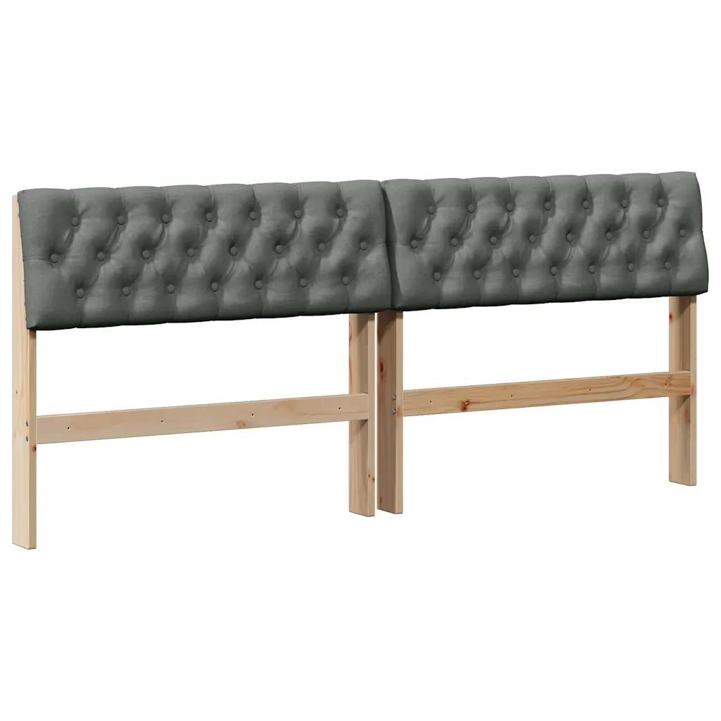 Testiera imbottita Grigio scuro 180 cm Pino massello 879160