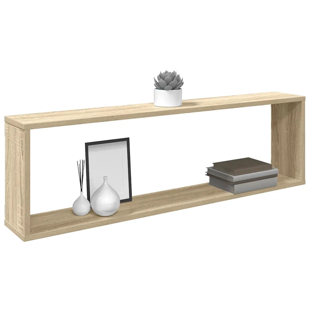 Mensole Parete a Cubo 4pz Rovere Sonoma 100x15x30cm Multistrato 807089