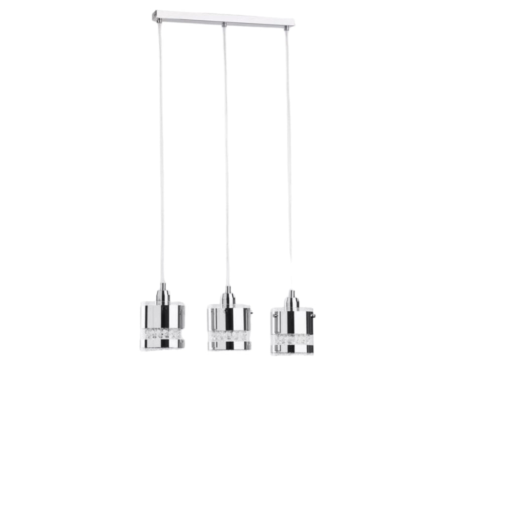 Lampadario cristallo Alfa Bruno 3xE27 cromo argento