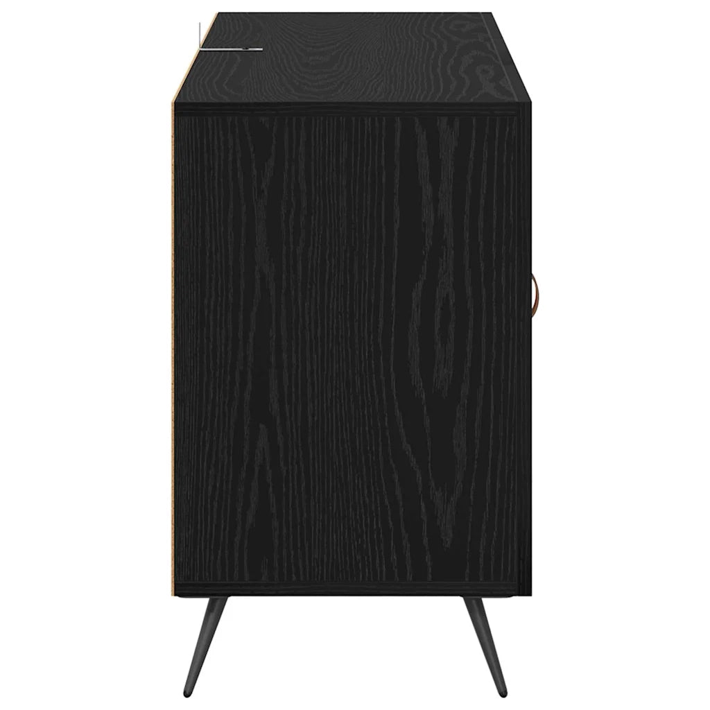 Credenza-Buffet-Armadio da cucina Rovere Nero 100 x 36 x 60 cm Legno multistrato 692359