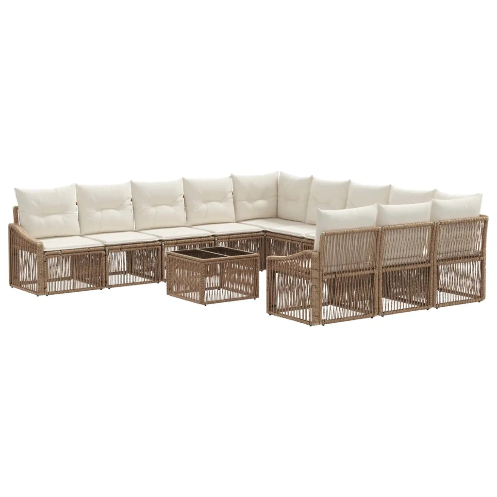 Set Divano da Giardino 12 pcs Beige polyrattan 3436149