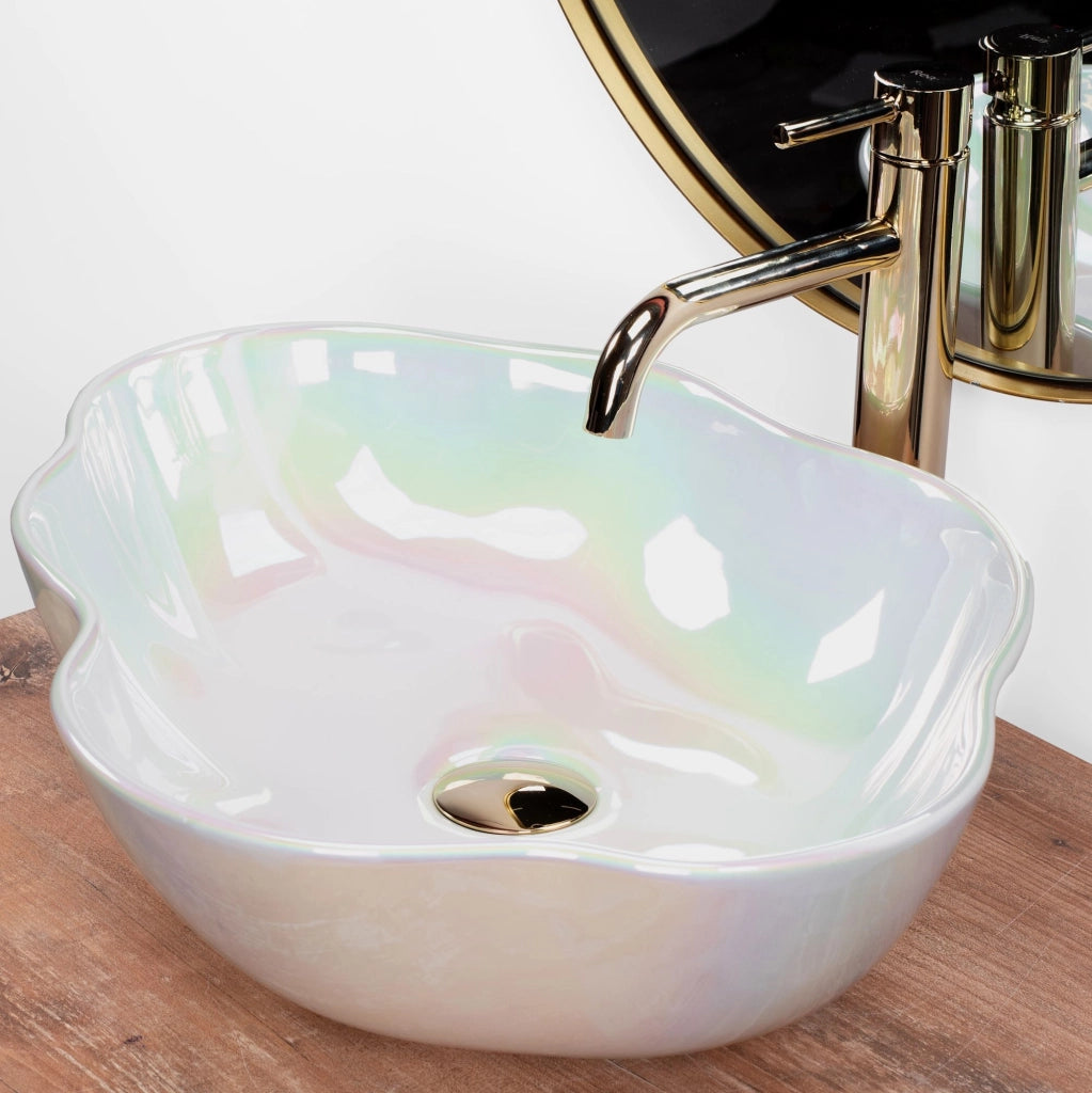Lavabo Da Appoggio Rea Akoya Pearl